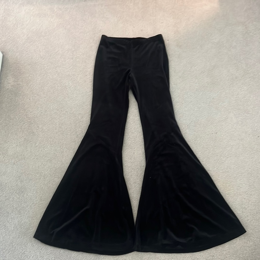 Black Velvet Flare Pants